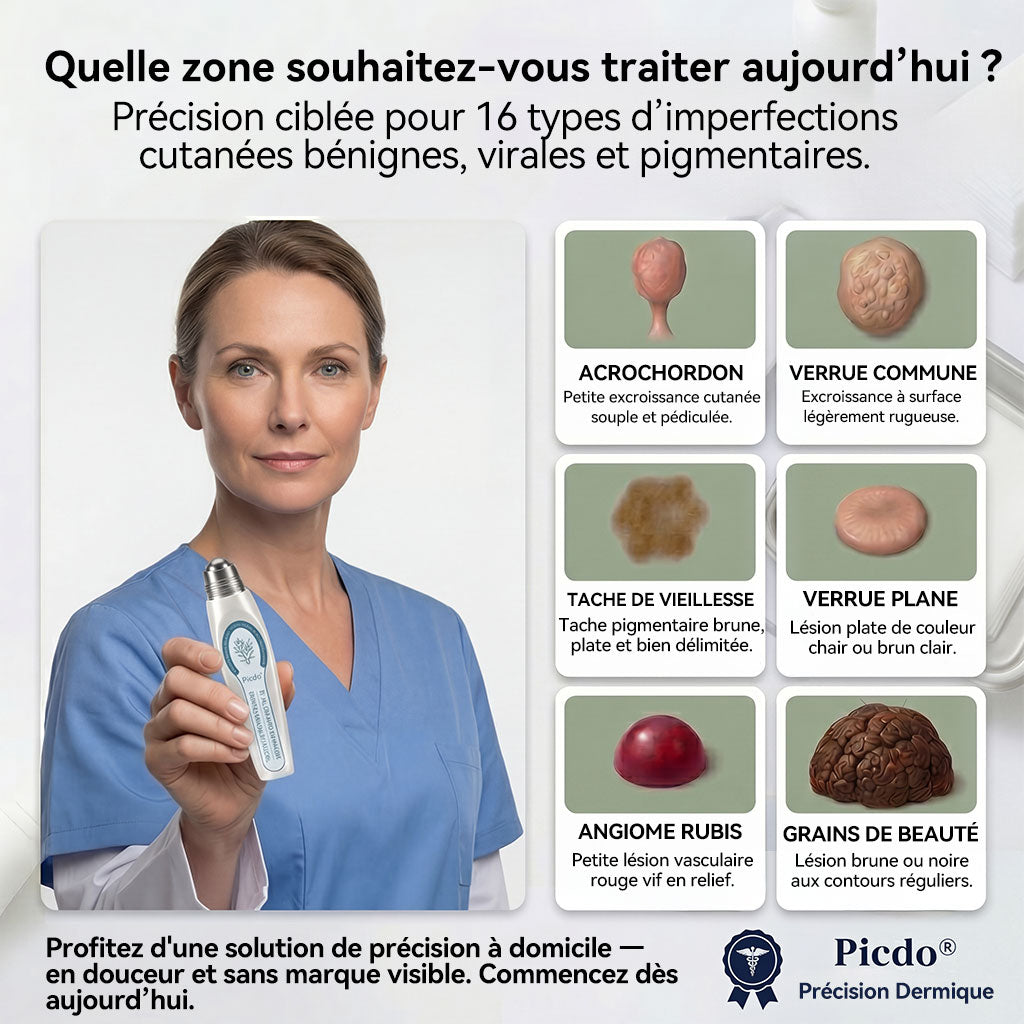 Boutique officielle de la marque |✅🎉𝐏i𝐜𝐝o® 7 Jours Effaceur de taches et d’excroissances cutanées(Zéro douleur, zéro cicatrice – Roller) ⏳