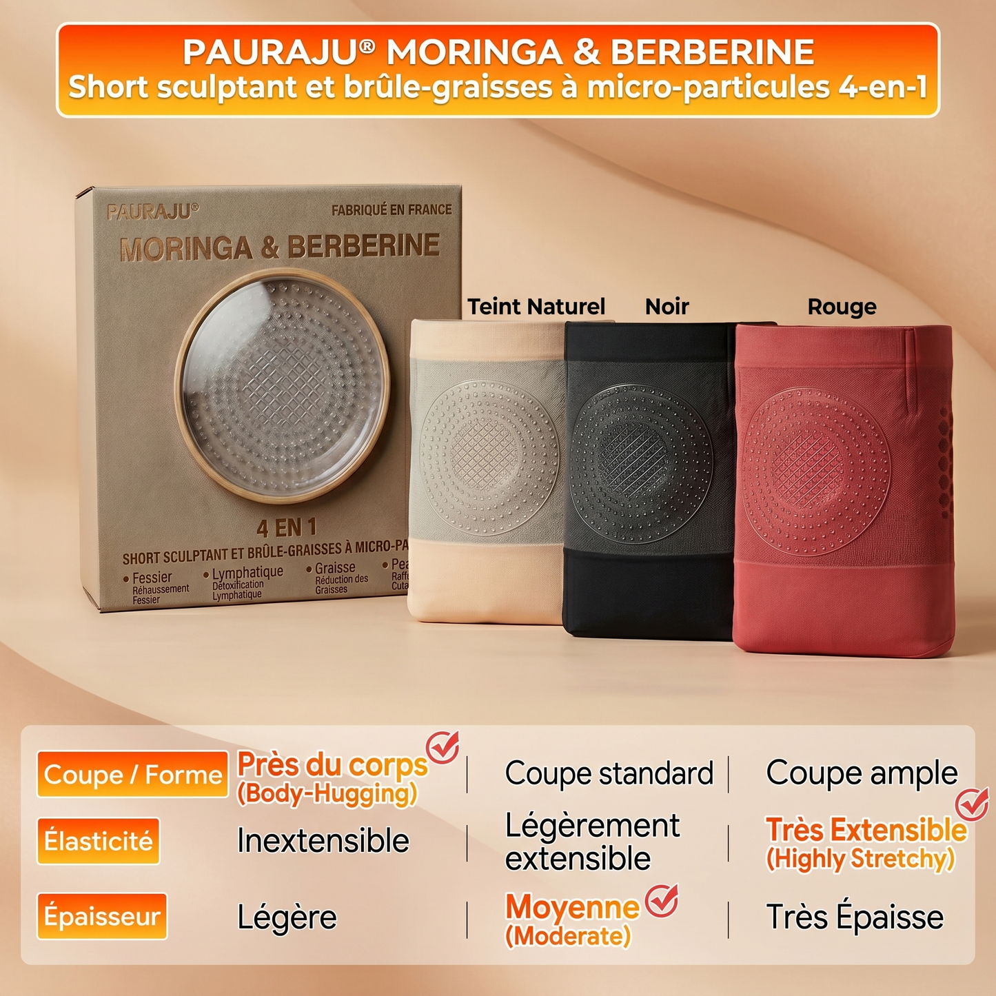 Boutique Officielle | ✅𝗣𝗔𝗨𝗥𝗔𝗝𝗨® 2026 Short Sculptant & Brûle-Graisses 4-en-1 aux Micro-Particules de Moringa & Berbérine💥