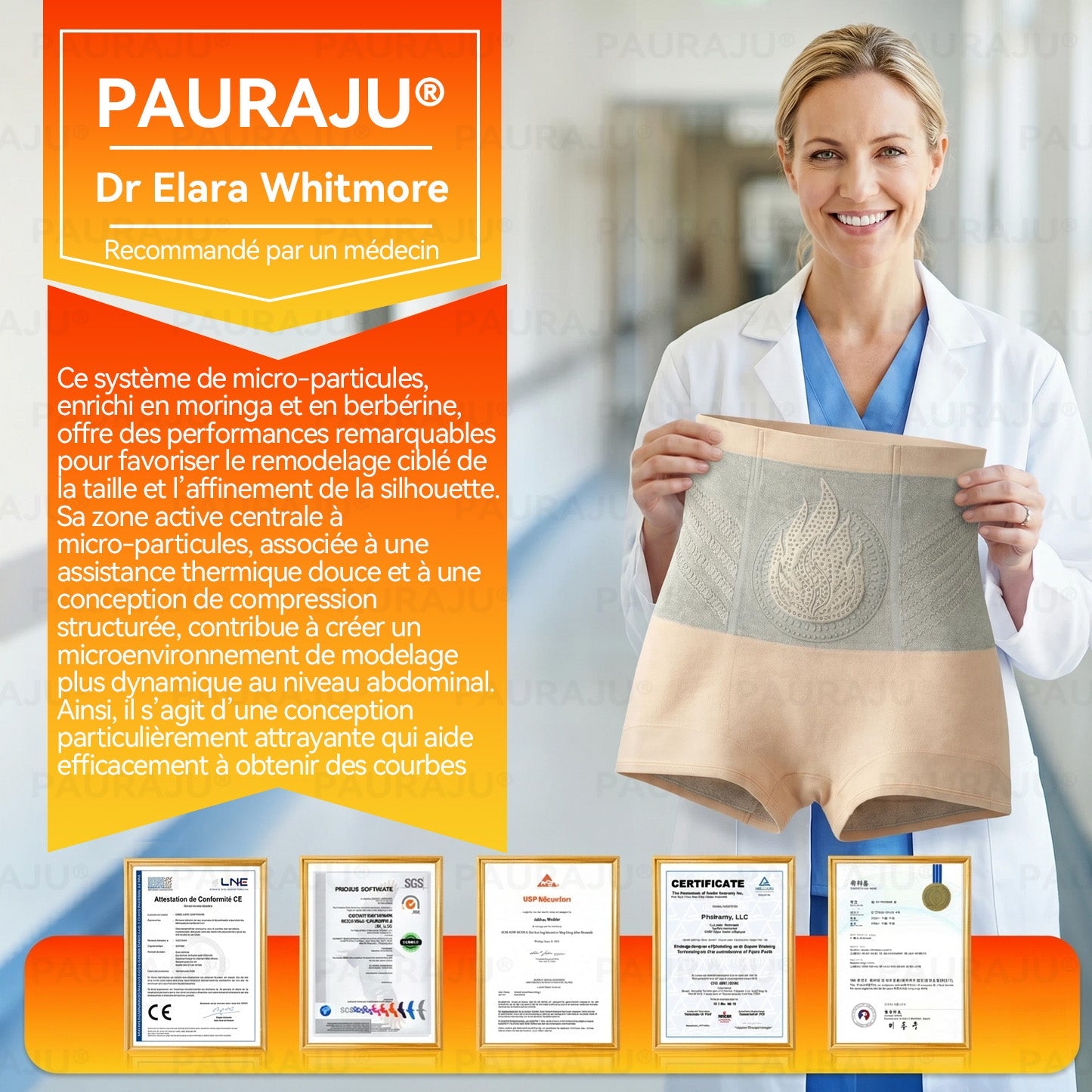 Boutique Officielle | 🧑‍⚕️ 𝐏𝐀𝐔𝐑𝐀𝐉𝐔® 2026 Short Sculptant & Brûle-Graisses 4-en-1 aux Micro-Particules de Moringa & Berbérine ✨
